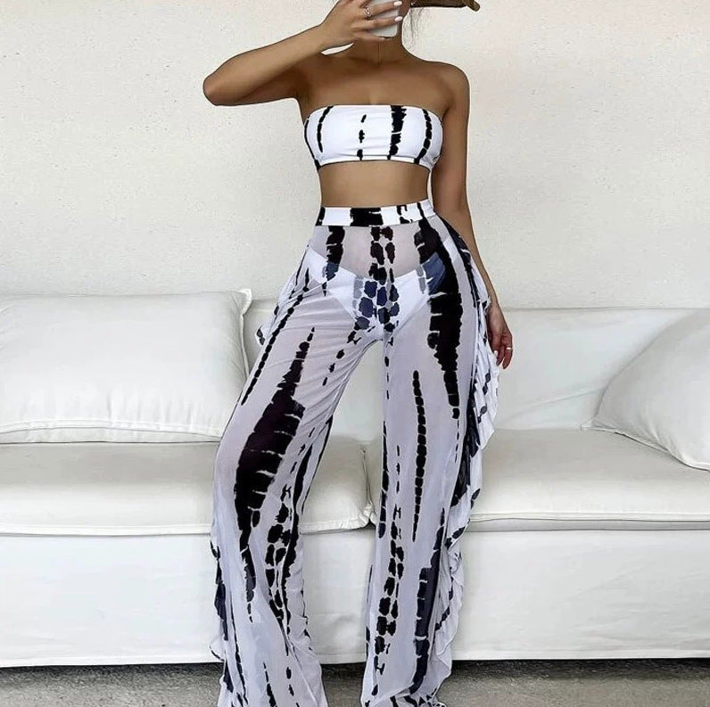 White/Black Tie Dye Jumpsuits