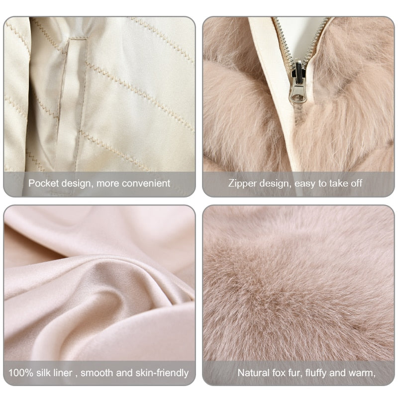 Reversible Knitted Real Fur Coats Silk Liner