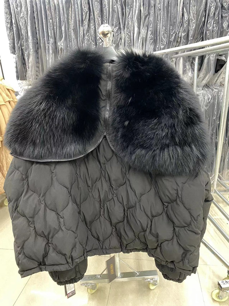 Big Fur Collar Oversized Duck Down Coats