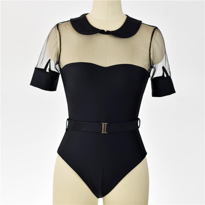 Collect Of Mesh Collar n Cuff One Pieces