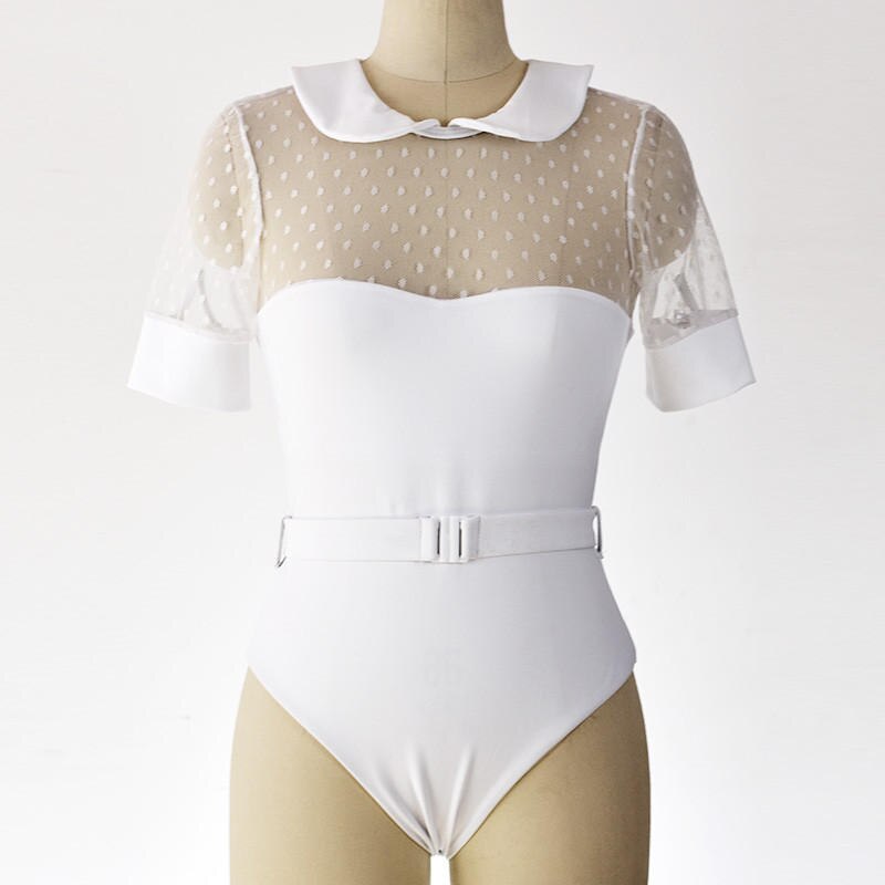 Collect Of Mesh Collar n Cuff One Pieces