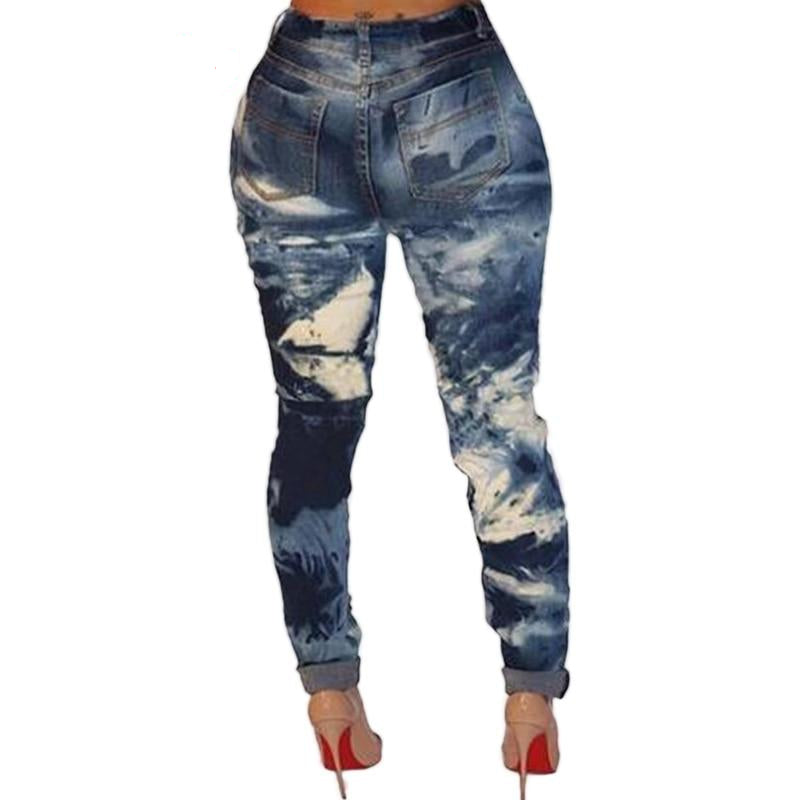 Ripped Bleached Multi Chain Jeans