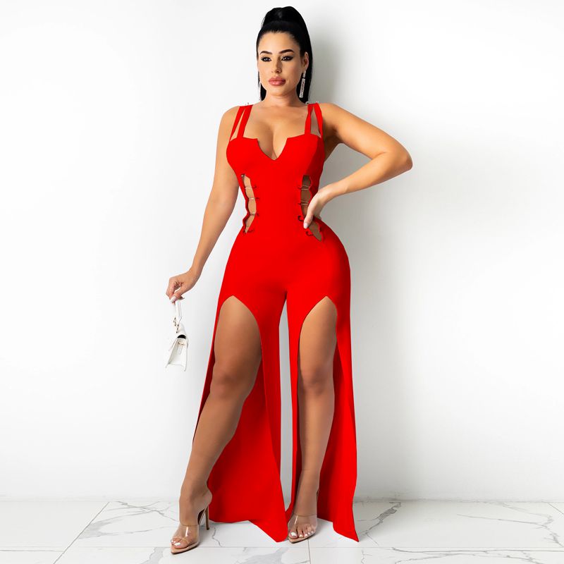 Tube Sling High Split Leg Jumpsuits