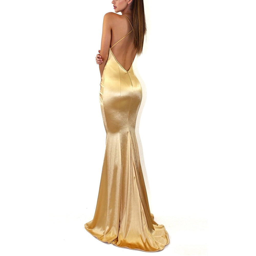 Mermaid Deep V Prom Maxi Ball Gown