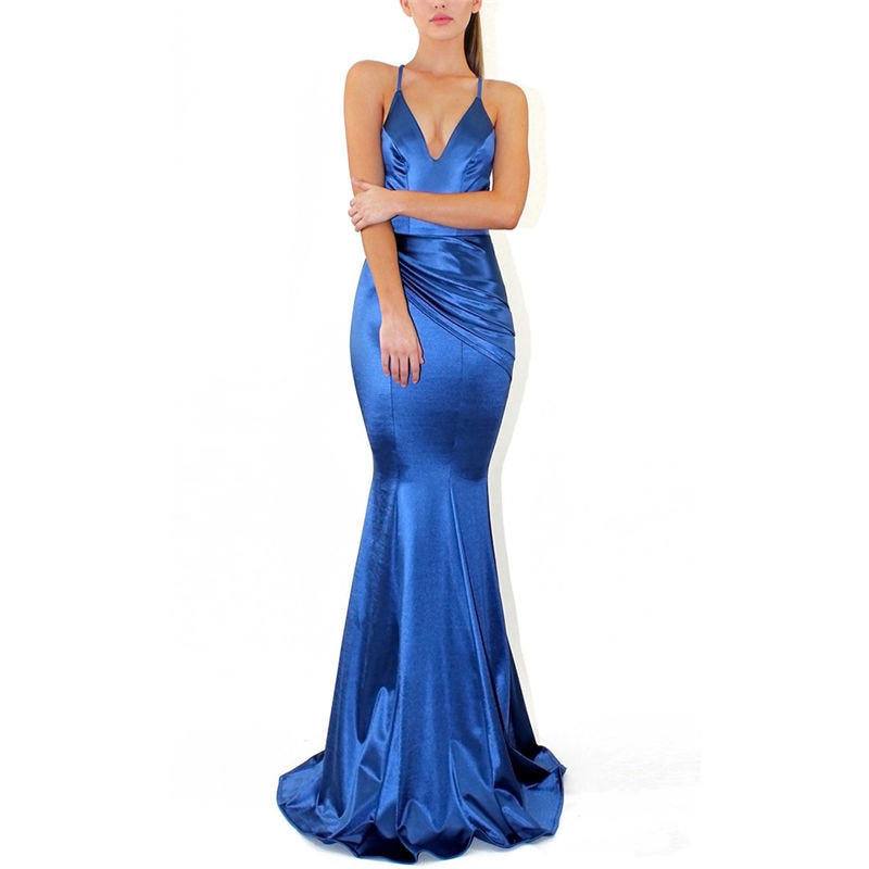 Mermaid Deep V Prom Maxi Ball Gown