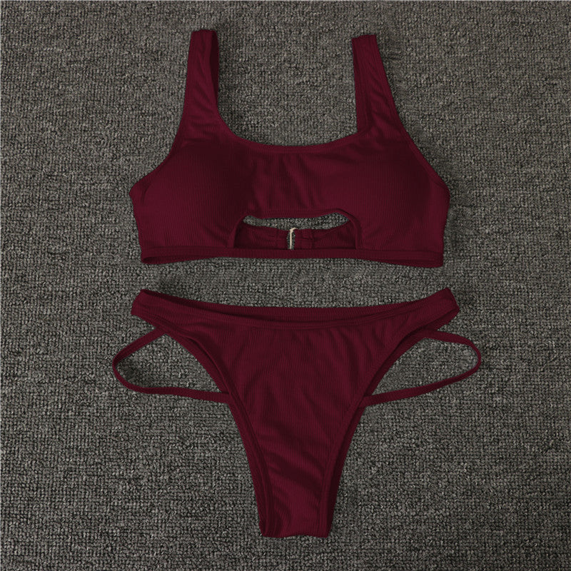 Tank Hollow Out High Cut Two Piece Sets