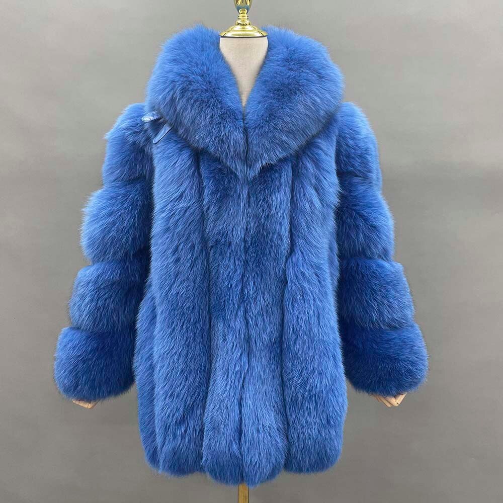 Pattern Big Collar Real Fur Coats