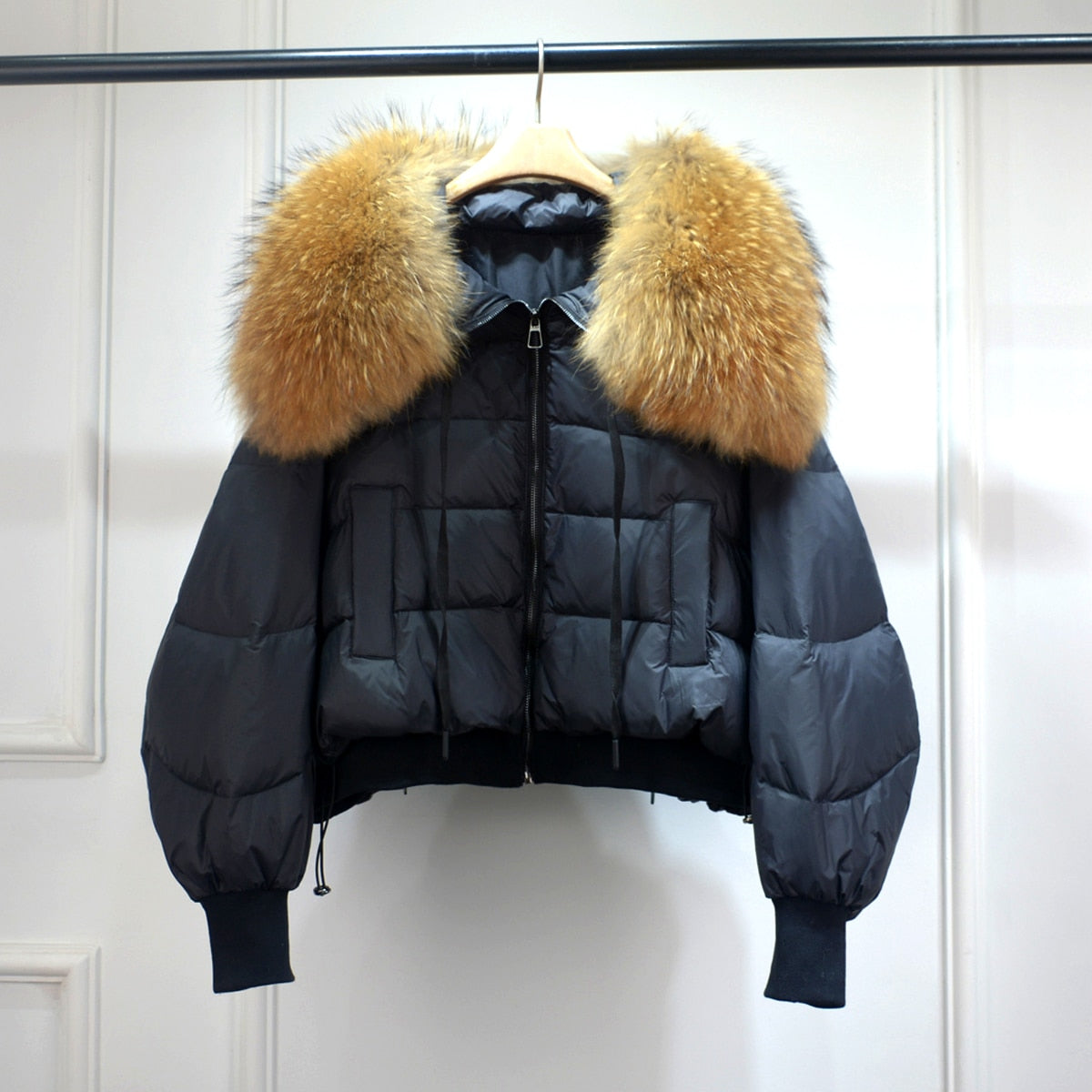 Real Fur Loose Duck Down Puffer Coats