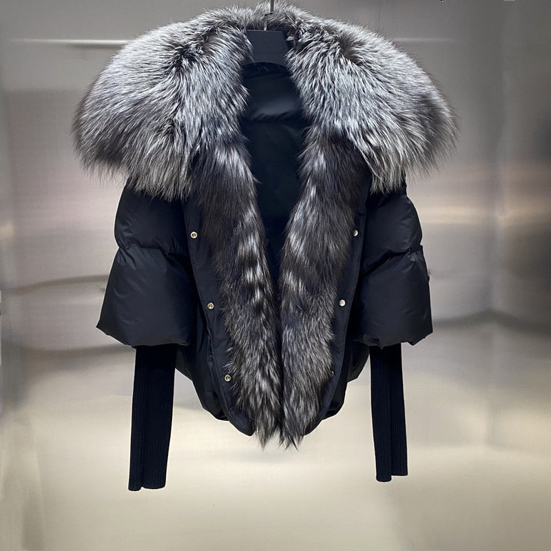 Goose Down Big Fur Collar Puffer Jackets