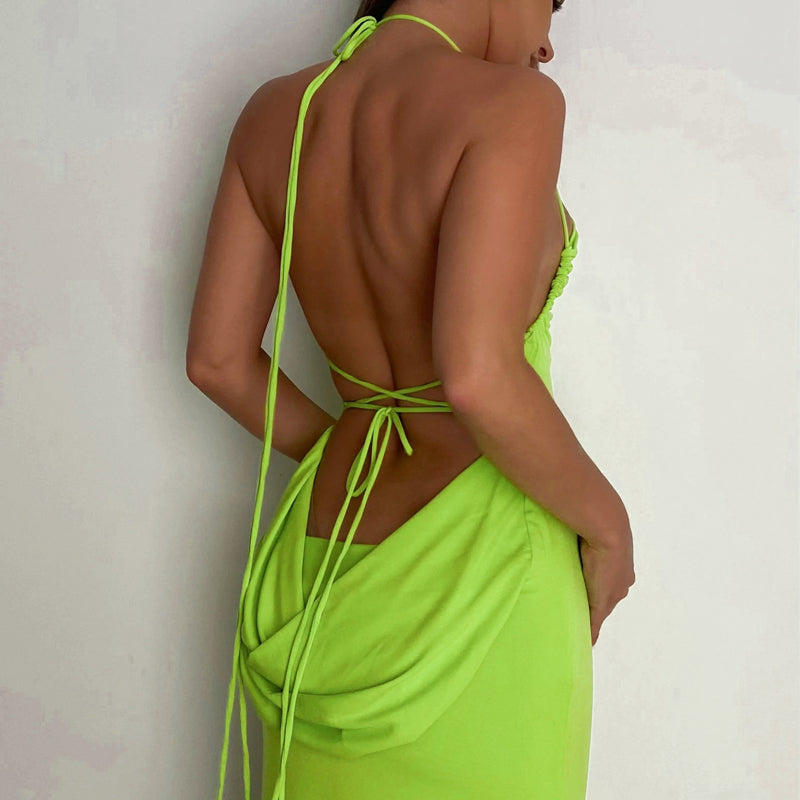 Sleeveless Backless Drape Maxi Dresses – Elevate Swag