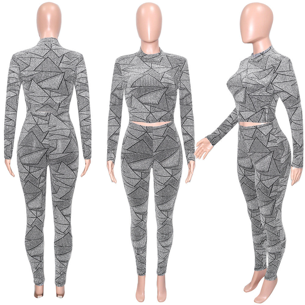 Geometrical Long Sleeve and Legging Sets