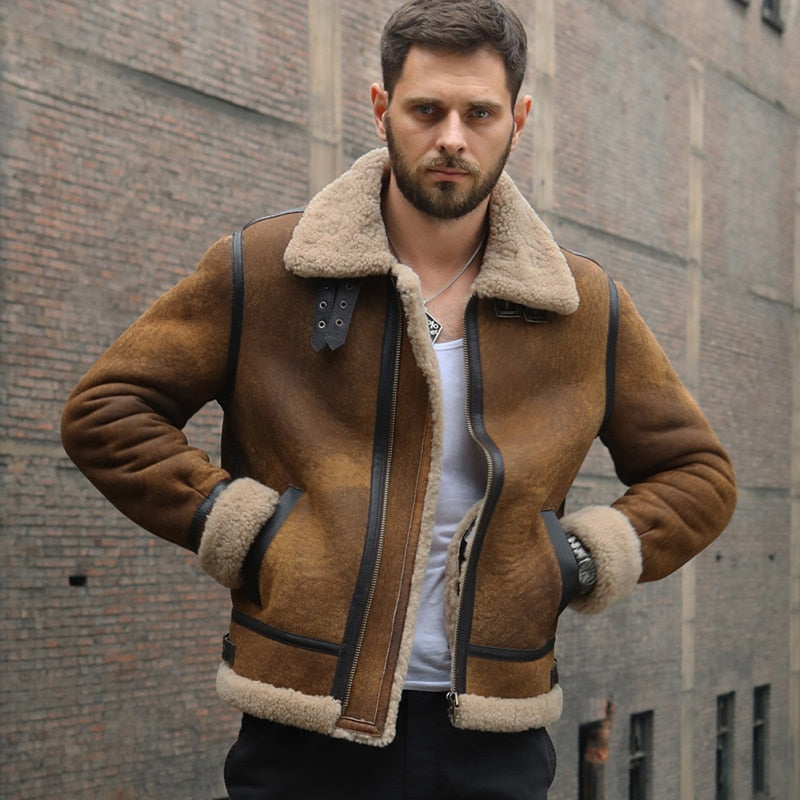 Genuine Leather B3 Real Shearling Fur Coats