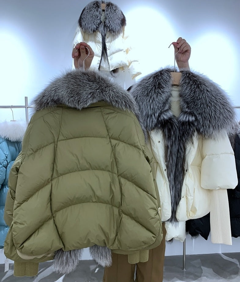 Goose Down Big Fur Collar Puffer Jackets