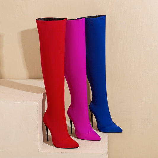 Pu Leather Over-the-knee High Heel Boots