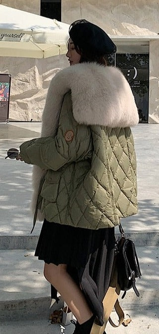 Oversize Down Puffer Coats Big Fur Collar