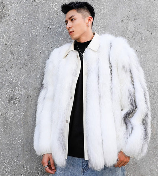 Luxury Cookies & Cream Real Fur Coat