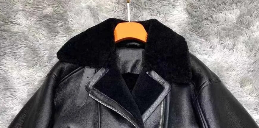 Genuine Leather Mongolia Sheep Shearling Coat Real Fur