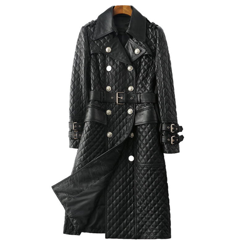 Genuine Leather Jacket X-Long Trench