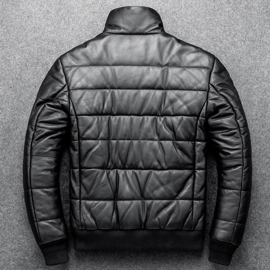 Genuine Leather Down Style Jacket