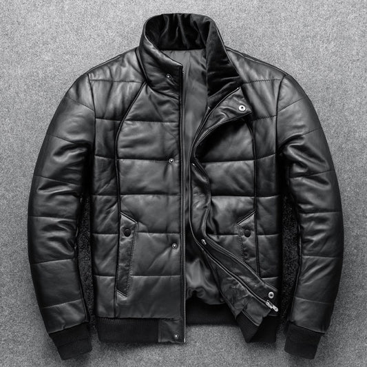 Genuine Leather Down Style Jacket