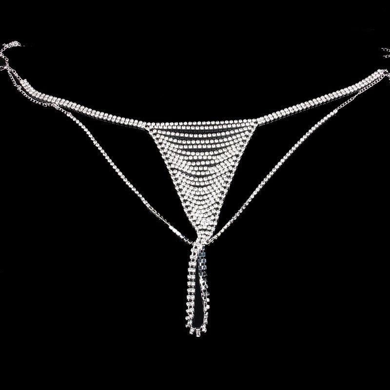 Shiny Crystal Underwear Chain Panty Body Jewelry