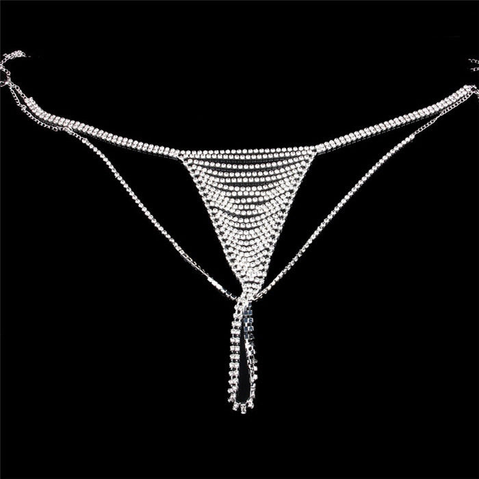 Mesh Rhinestone Lingerie Body Chain for Women Body Jewelry Crystal Bra and  Panti