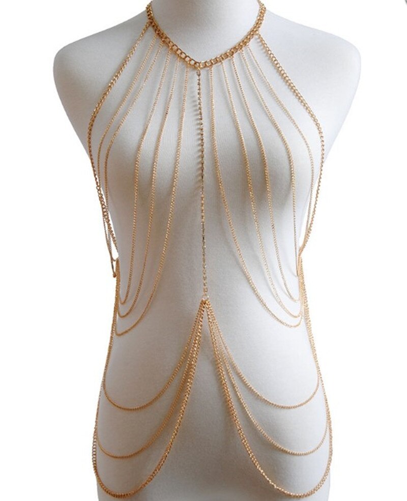 10057 Free Shipping Fashion Women Tassel Full Body Chain Necklace