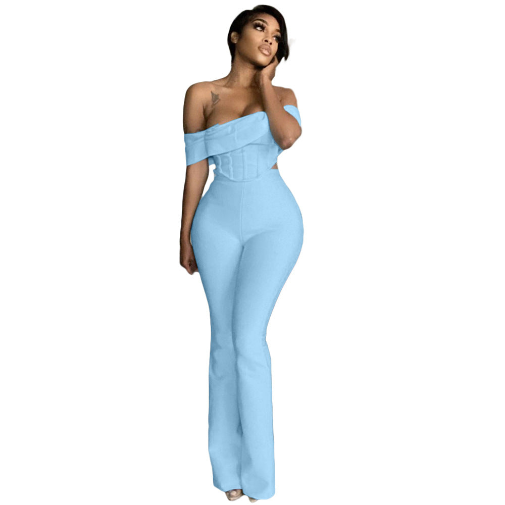 Draped Corset Crop & High Waist Pants