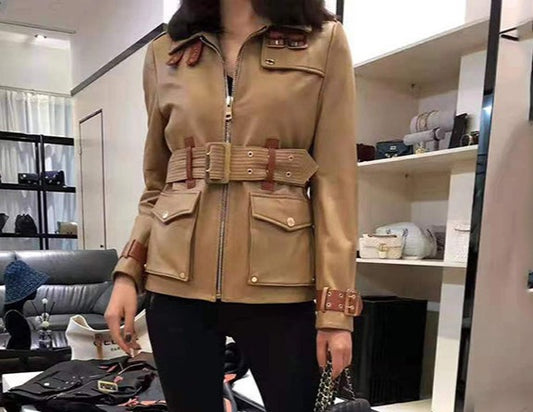 Genuine Leather Jacket Mid-Length