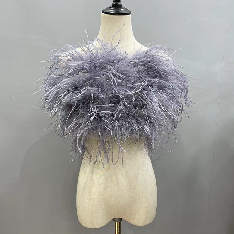 Ostrich Feather Tube Top Crops (All Colors)