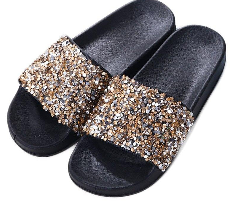 Sequin Slides Sandals (Multi-Colors)