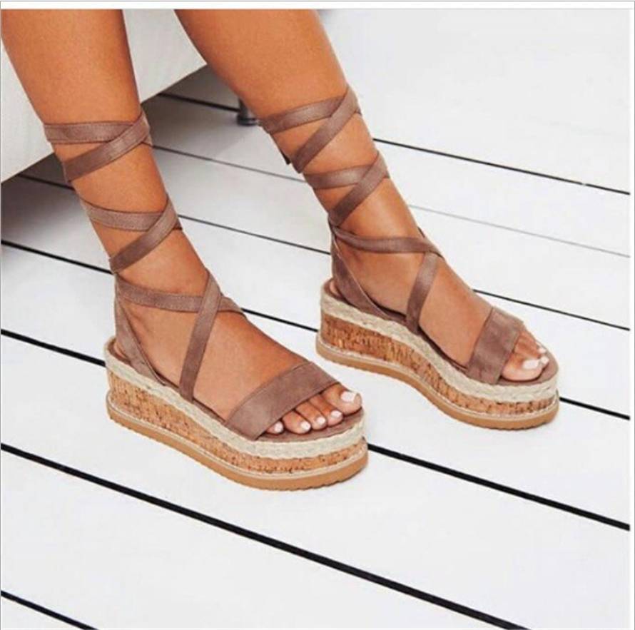 Ankle Tie Platform Sandals
