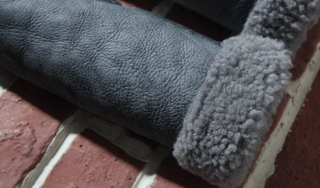 Genuine Leather Shearling Fur Lining/Trim Moto Coats