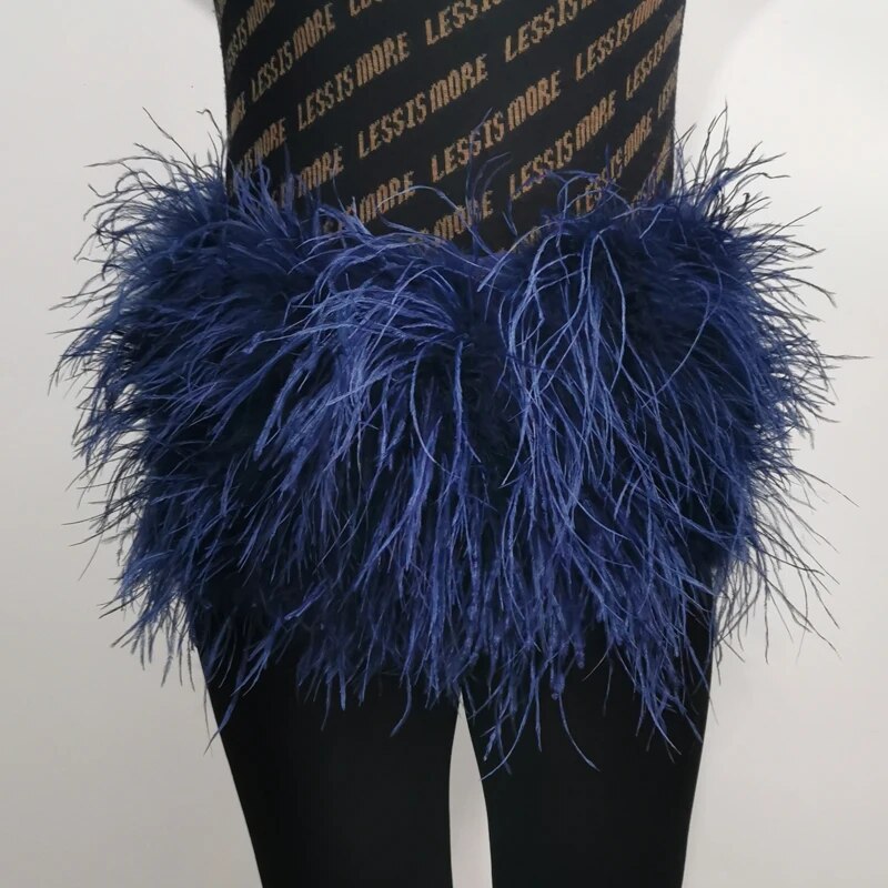 Ostrich Feather Mini Skirts