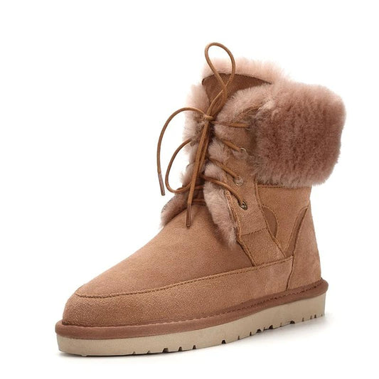 Genuine Sheepskin Leather Natural Shearling Fur Boots (Mutli-Colors)