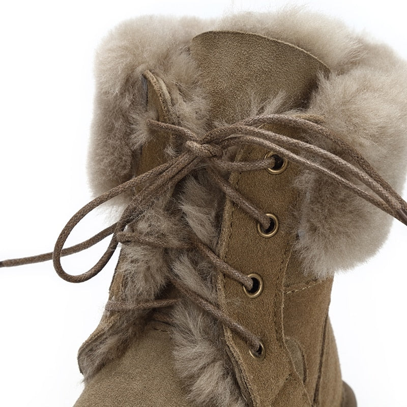 Genuine Sheepskin Leather Natural Shearling Fur Boots (Mutli-Colors)