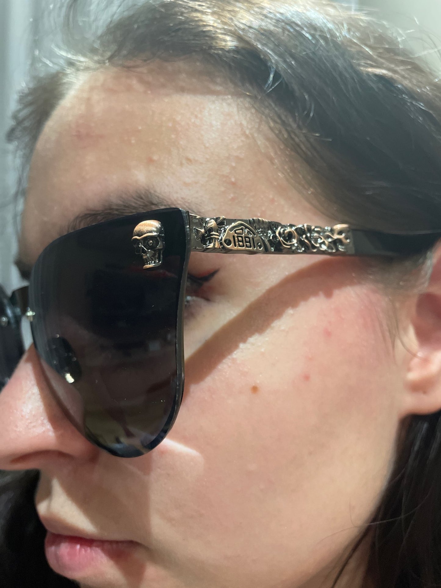 Skull Oversize Cat Eye Sunglasses