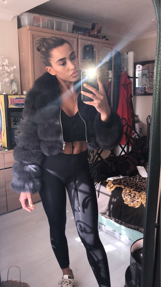 Real Full Pelt Fox Fur Crop Coats