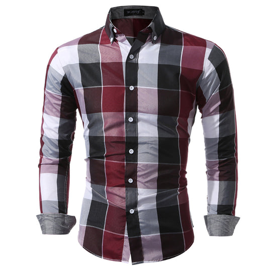 Plaid Button-Down Shirts (Blue, Red)