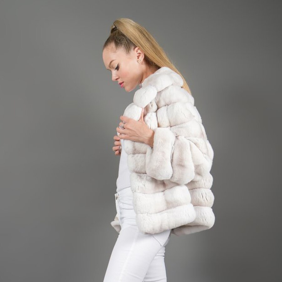 Cream Rex Rabbit Fur Coat