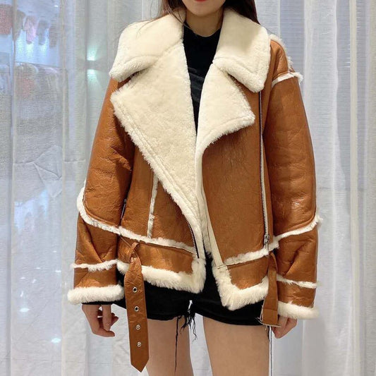 GENUINE LEATHER Real Sheep Fur Full Pelt Jackets
