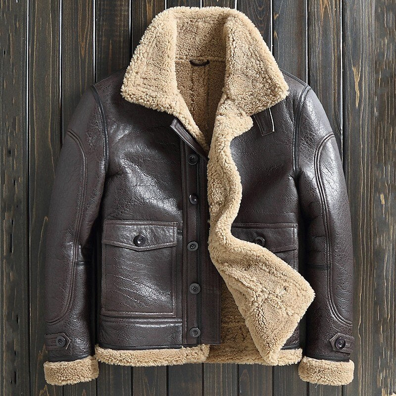 Genuine Leather Costs Shearling Classy Moto