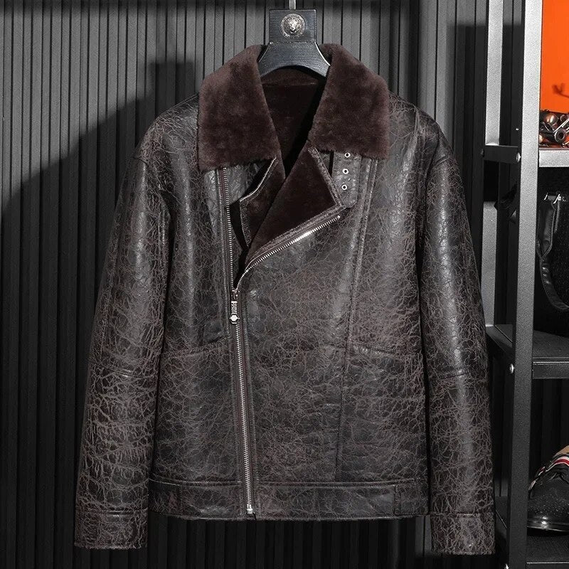 Genuine Leather Coats Real Fur Shearling
