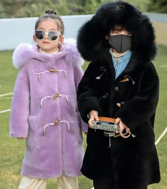 Real Shearling Coats & Fox Fur Collar