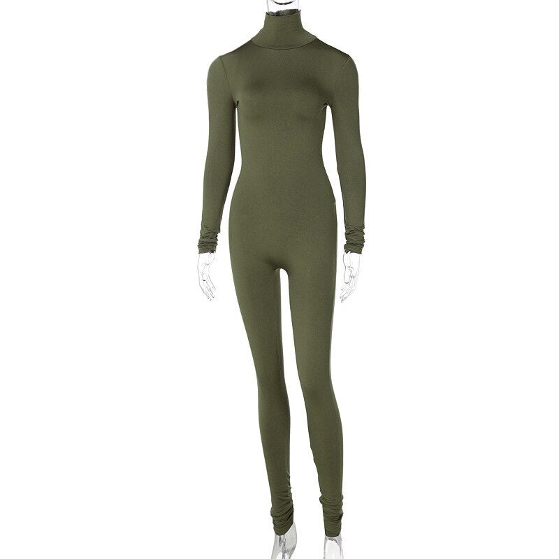 Turtleneck  Long Sleeve Jumpsuits