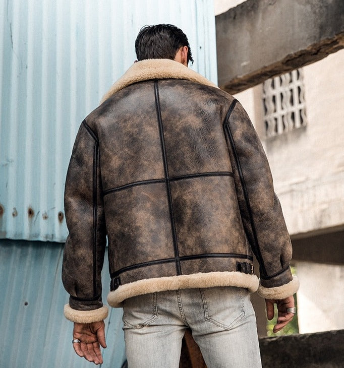 Genuine Leather Coat Shearling Bombers