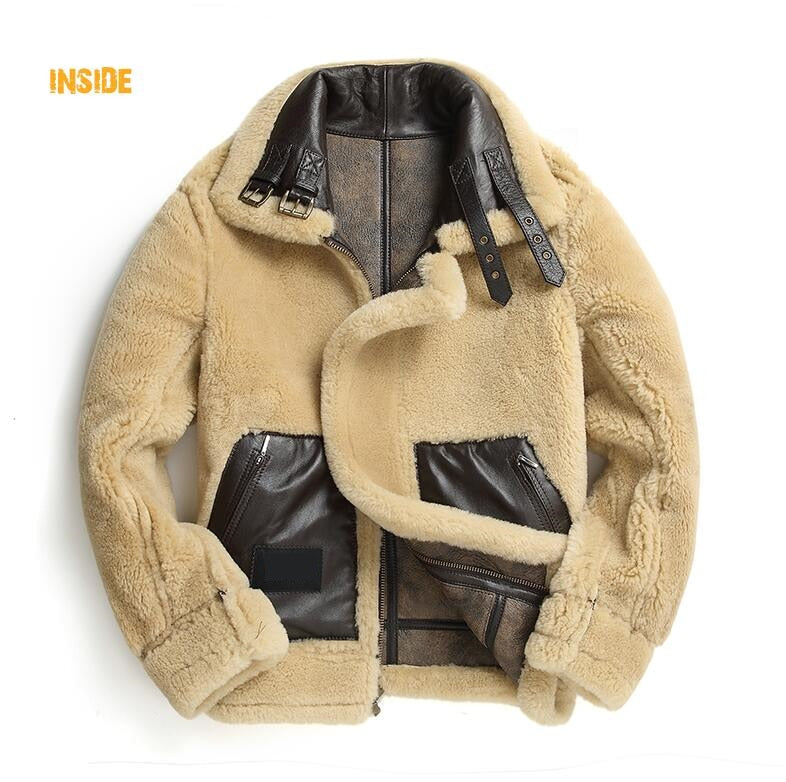 Genuine Leather Coat Shearling Bombers