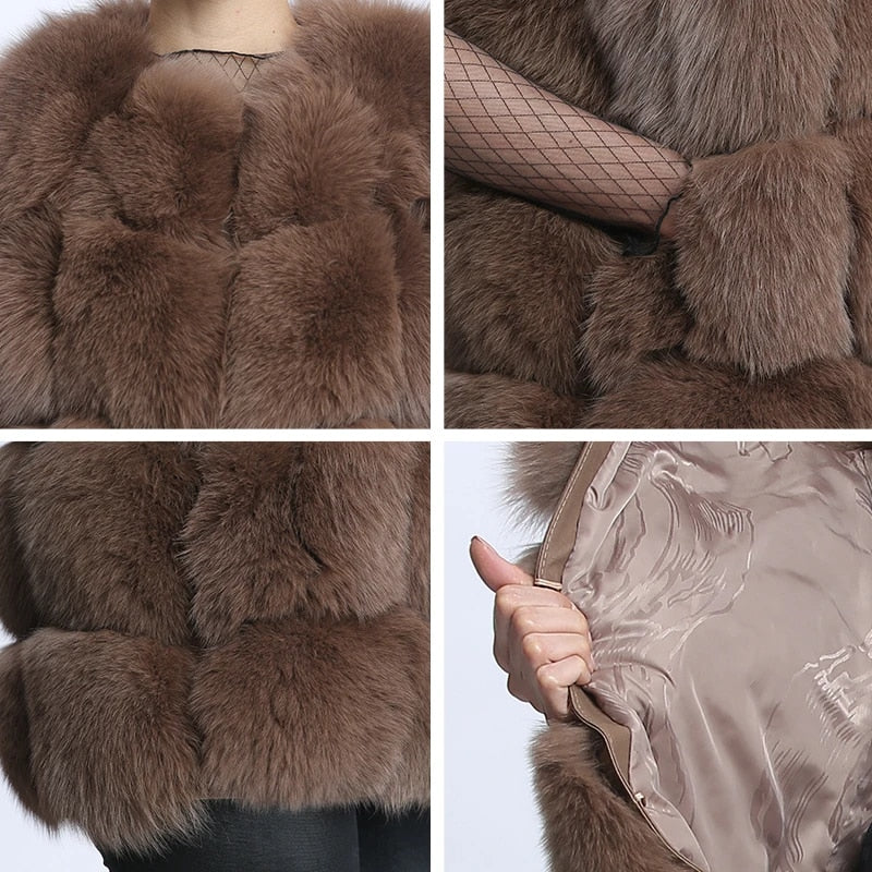 Pattern Real Fox Fur Vests