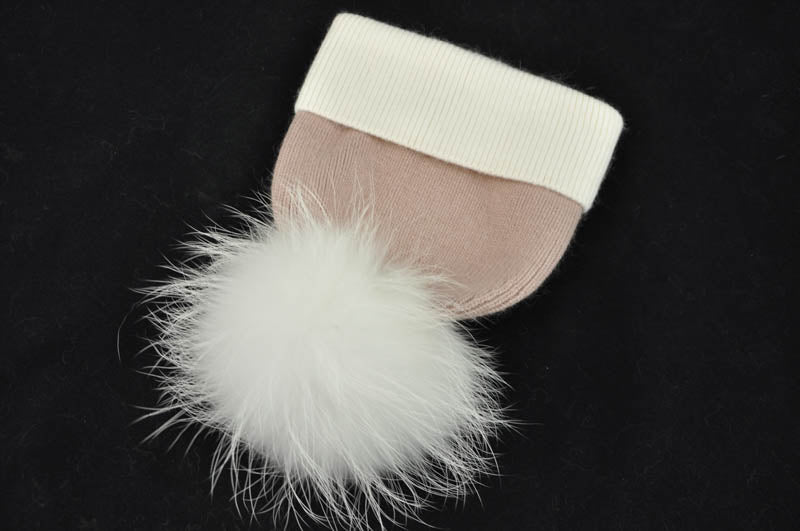 Real Fur Pom Pom Wool Knitted Beanies