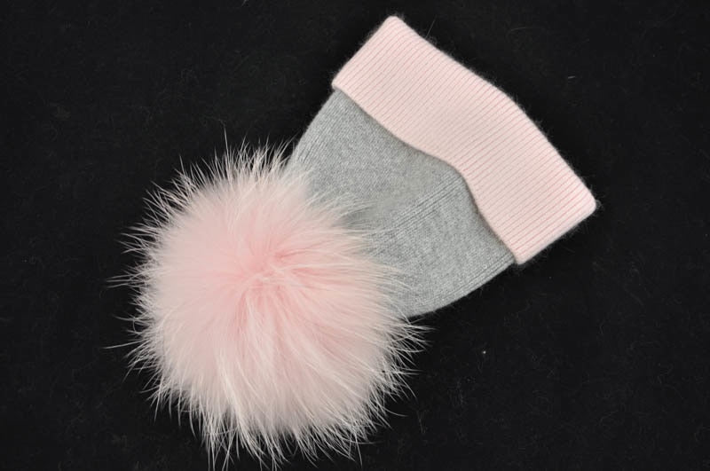 Real Fur Pom Pom Wool Knitted Beanies